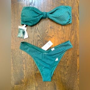 Abercrombie & Fitch Knot Front Bandeau and Tall Side High Leg Cheeky Bottom